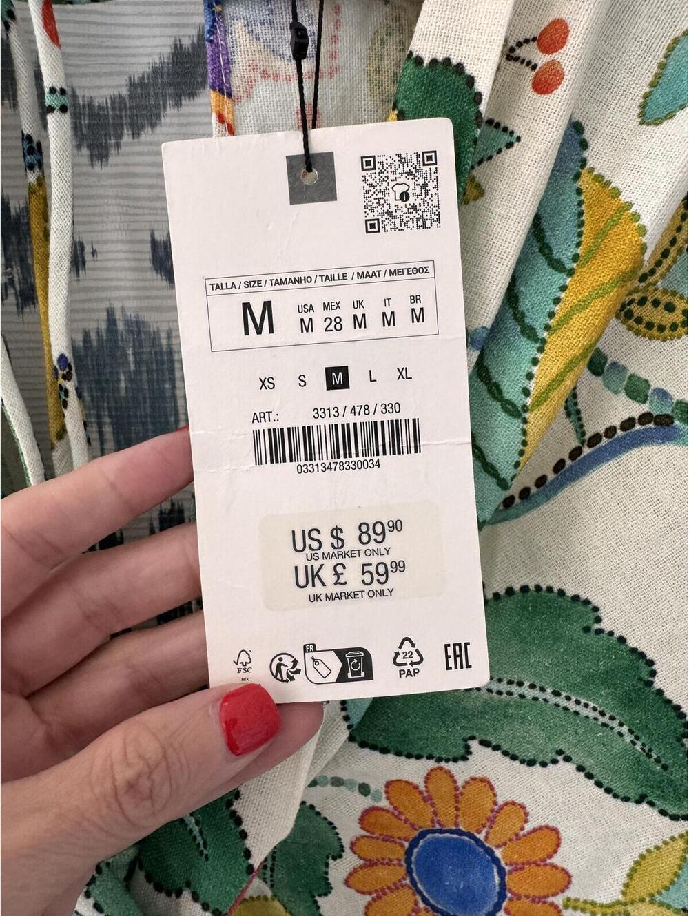 NWT ZARA Floral Printed Linen Blend Maxi - Picture 5 of 6